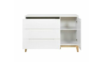 Commode 3 tiroirs + 1 placard ouverts Commode 3 tiroirs + 1 placard ouverts
