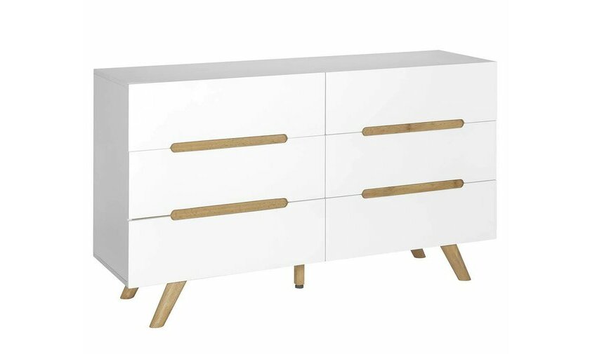 Commode Ausa blanche et bois