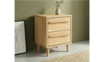 Table de chevet bois massif finition bois naturel