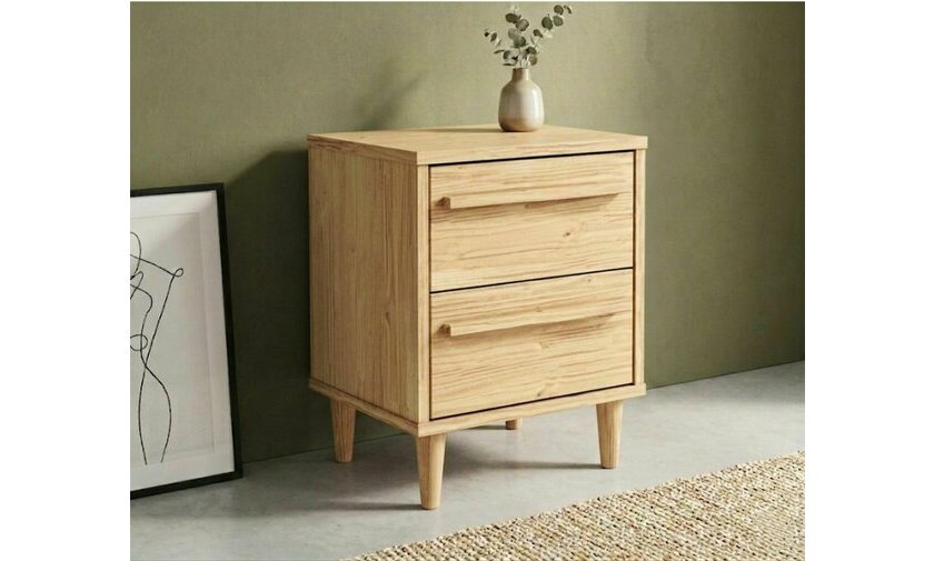 Table de chevet bois massif finition bois naturel