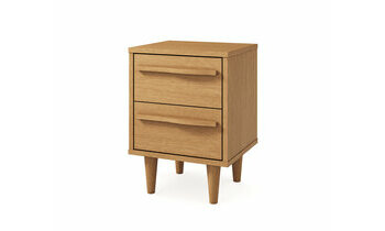 Table de chevet bois massif finition noisette - 2 tiroirs