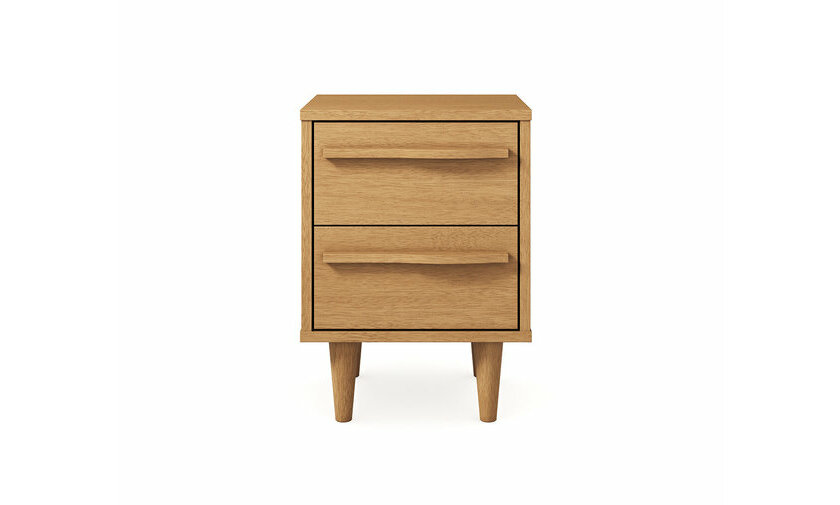 Table de chevet bois massif finition noisette - vue de face