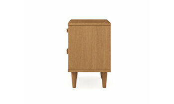 Table de chevet bois massif finition noisette - vue de c�t�