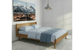 Lit Largue deux places bois massif noisette Lit Largue deux places bois massif noisette