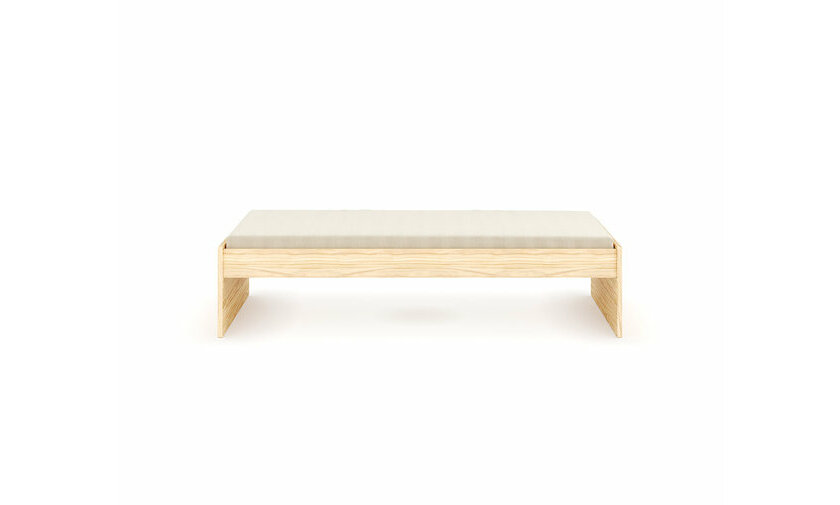 Vue de face du lit Rokka avec matelas en option