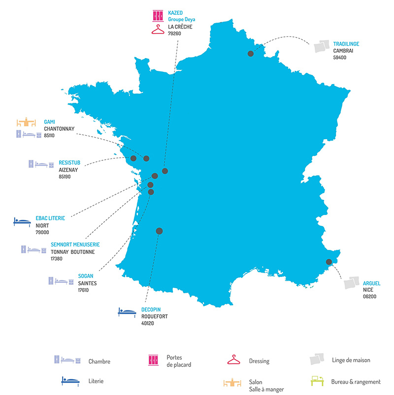 Carte de France - Fournisseurs