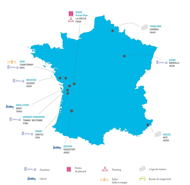 Carte de France - Fournisseurs